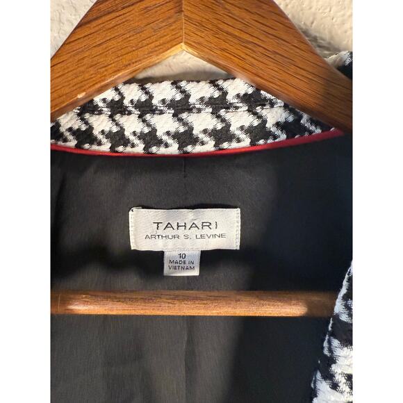 Tahari Arthur S. Levine Women’s Houndstooth Blazer Jacket Size 10 Black White - Picture 8 of 9